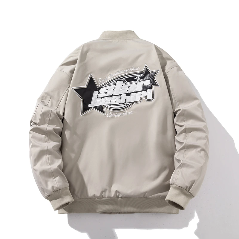 美式复古刺绣飞行员夹克男女外套秋冬季潮牌休闲宽松加厚棒球棉服