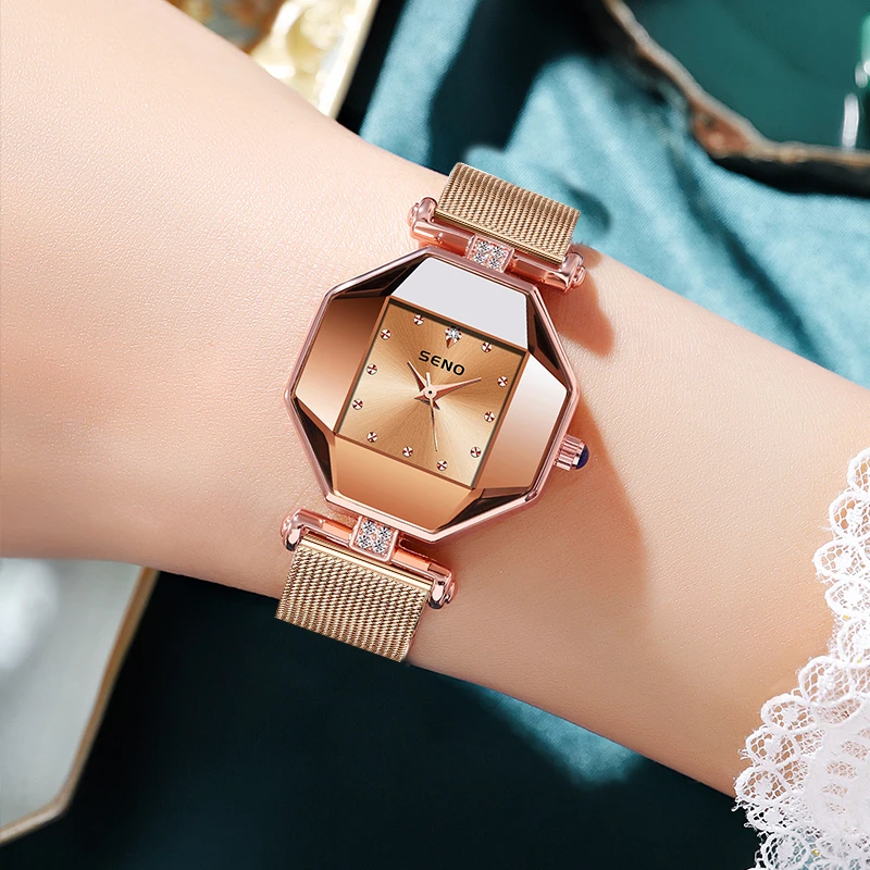 正品韩版女士手表时尚精致轻奢手表女百搭方形网带女士石英腕表