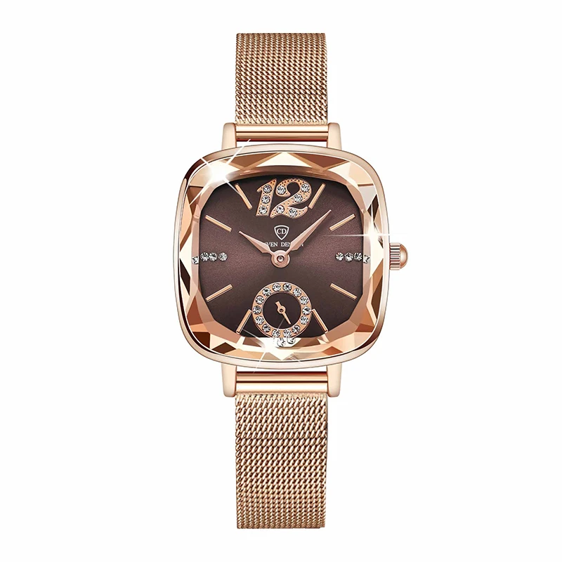 女士手表新款正品女款米兰网带手表小方盘防水高级感时装石英腕表