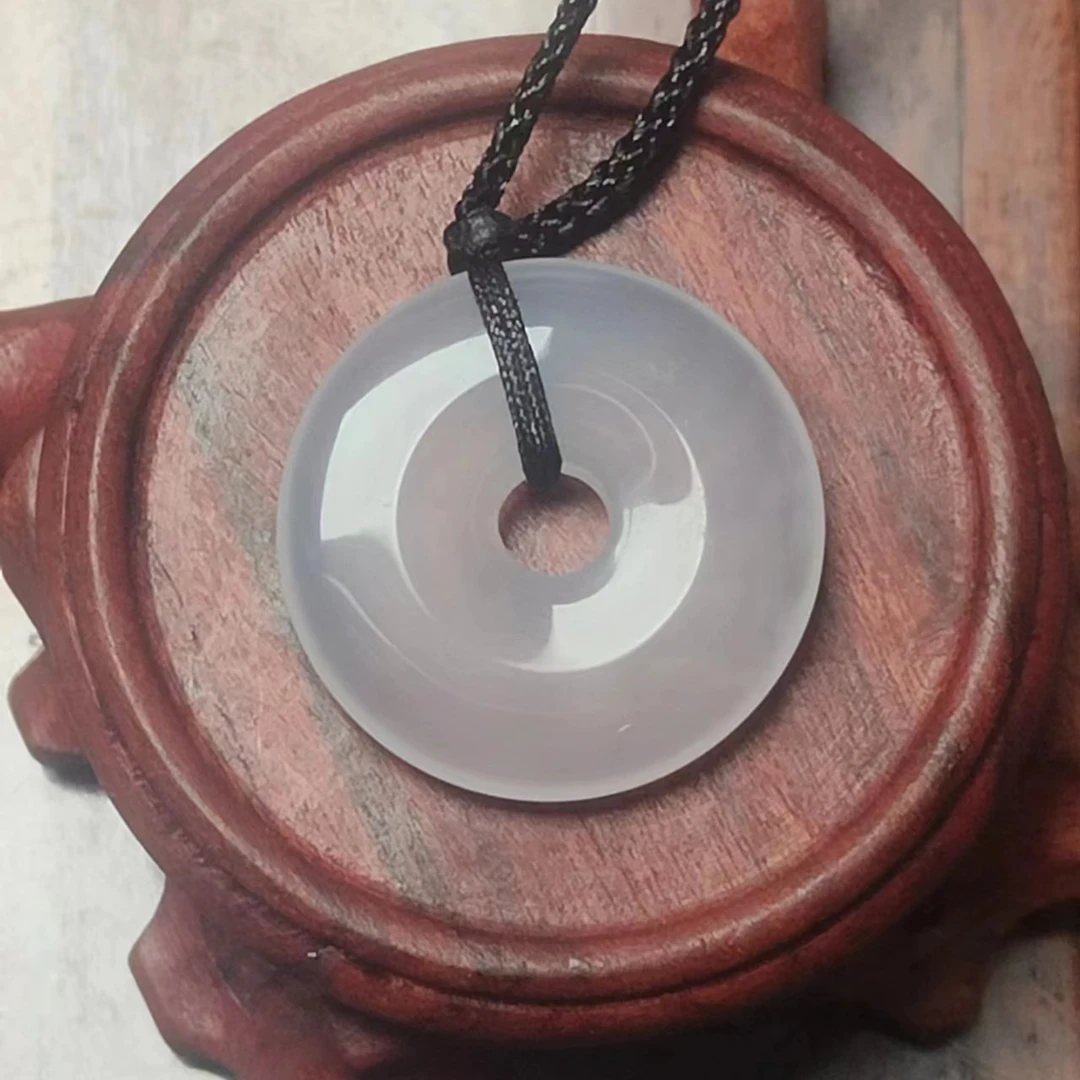 天然玉石玛瑙平安扣吊坠