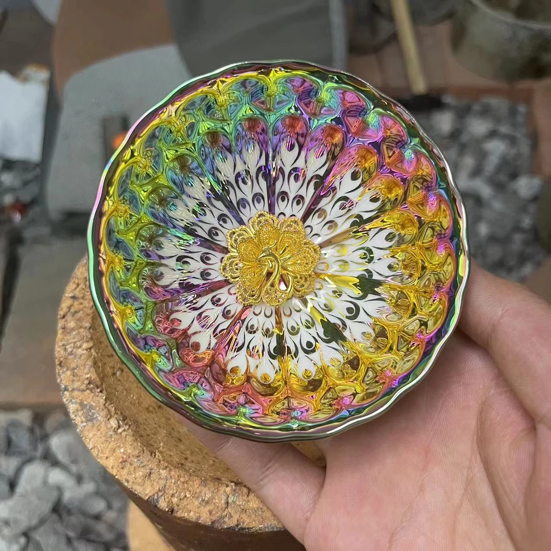 】闪购商品】七彩梦幻凤凰杯 精美无暇 茶器 茶杯 主人杯 M（无礼盒）