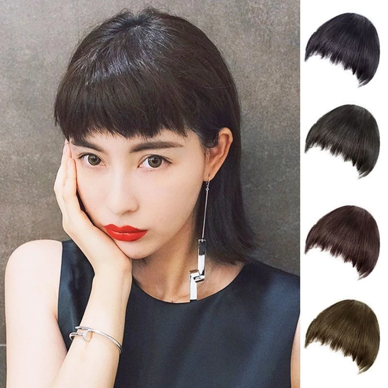 个性狗啃刘海假发女日系二次元真发短发假刘海假发片隐形无痕自然