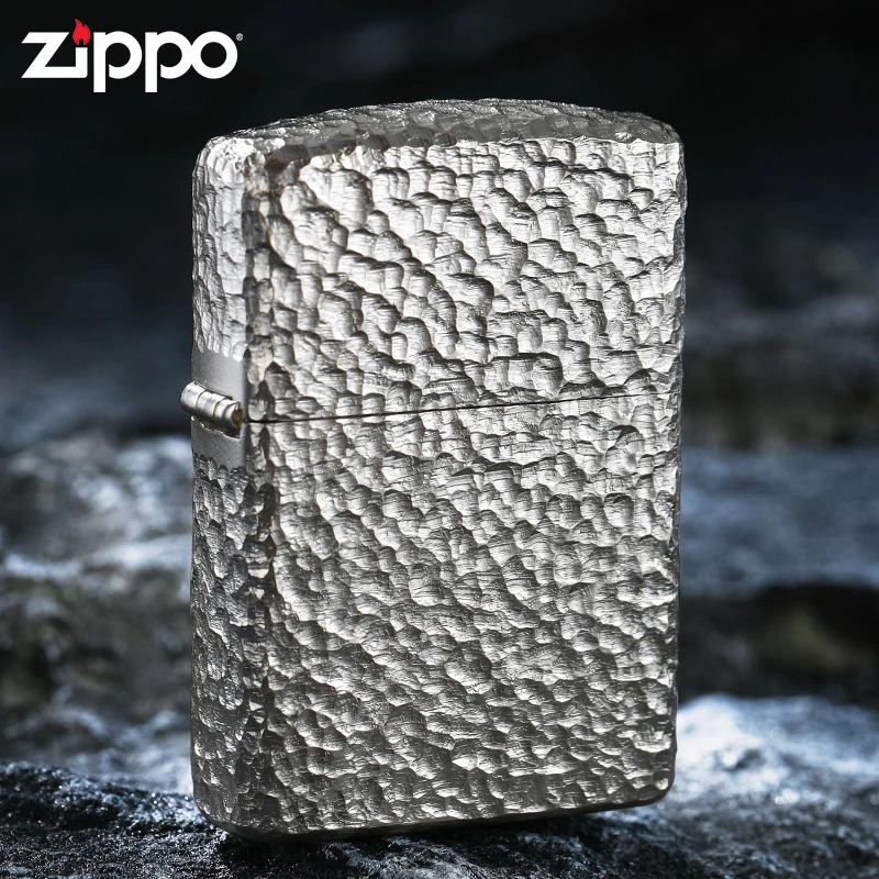 ZIPPO打火机DIY205镀银陨石坑男士礼品送礼收藏防风打火机仿古