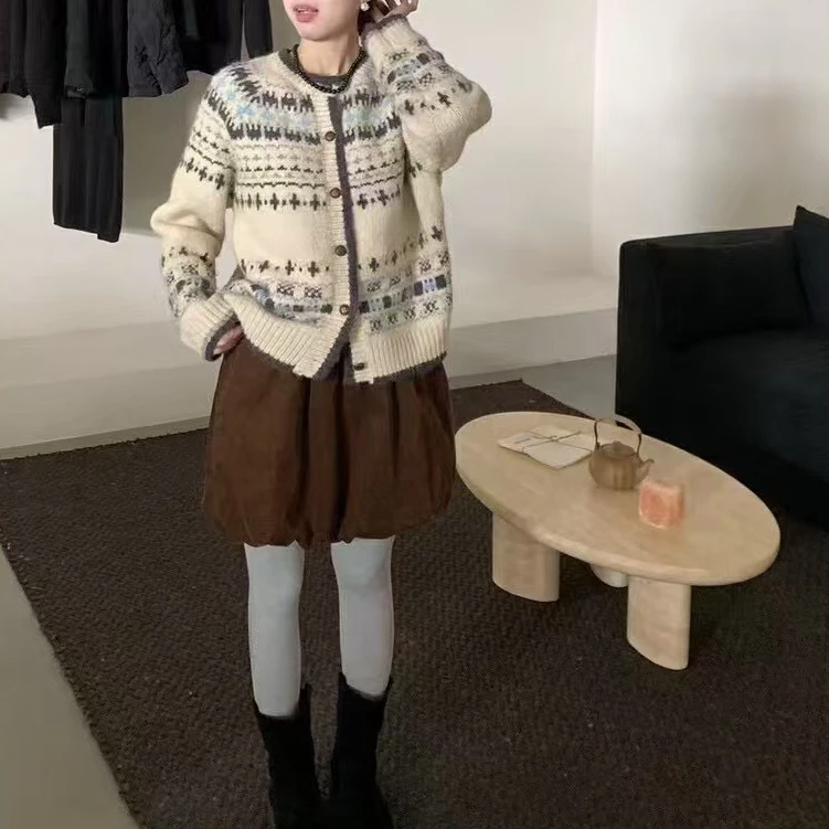 【费尔岛】~韩代同款费尔岛开衫宽松显瘦软糯秋冬百搭