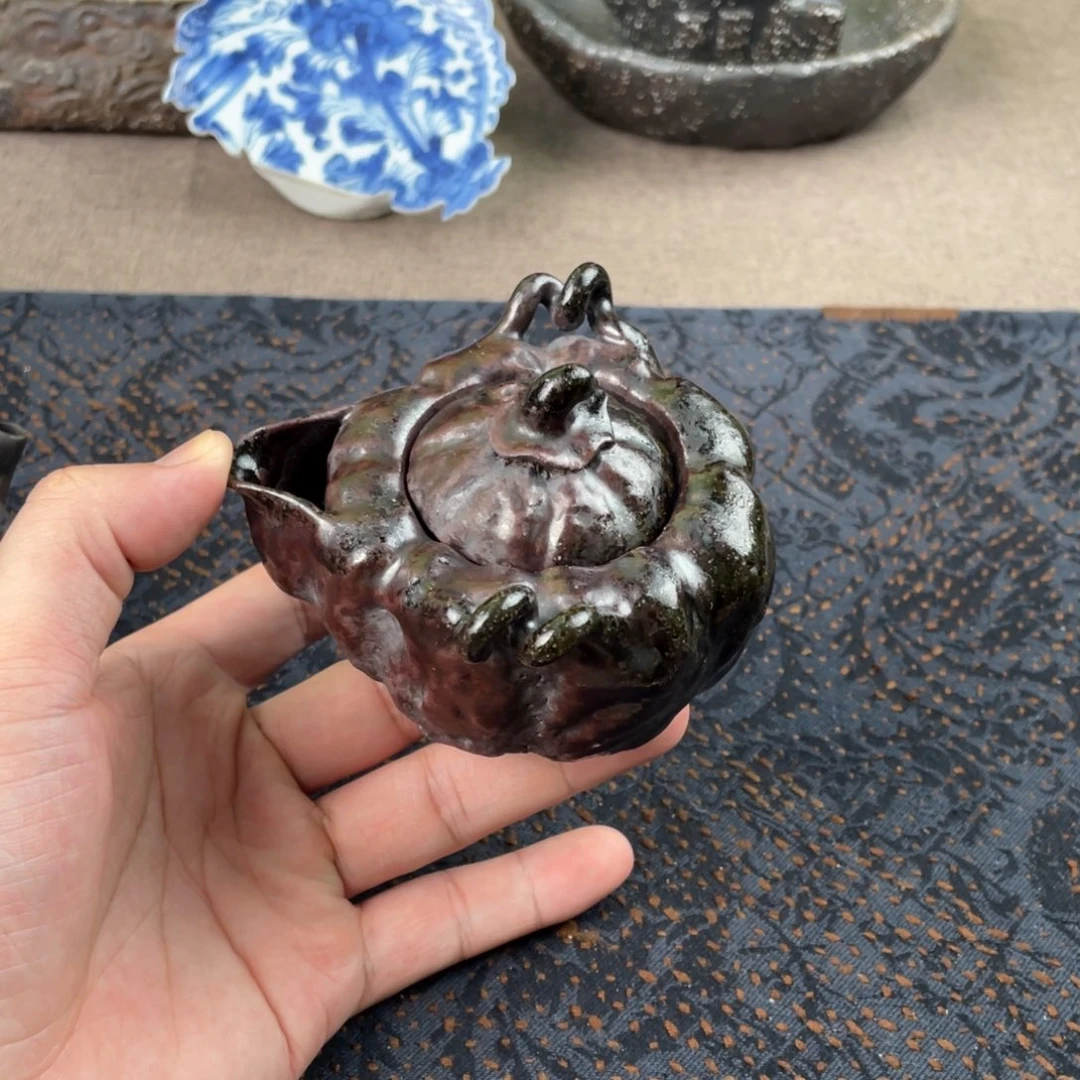 北山手捏柴烧紫砂南瓜宝瓶