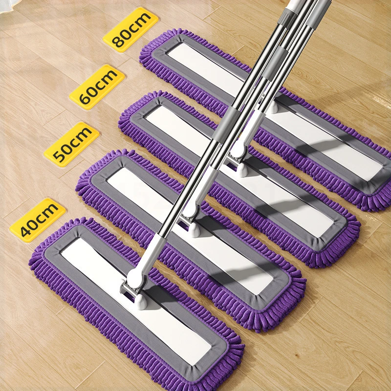 雪尼尔拖把加大吸水拖把家用干湿两用加厚拖布省力平板拖把一拖净