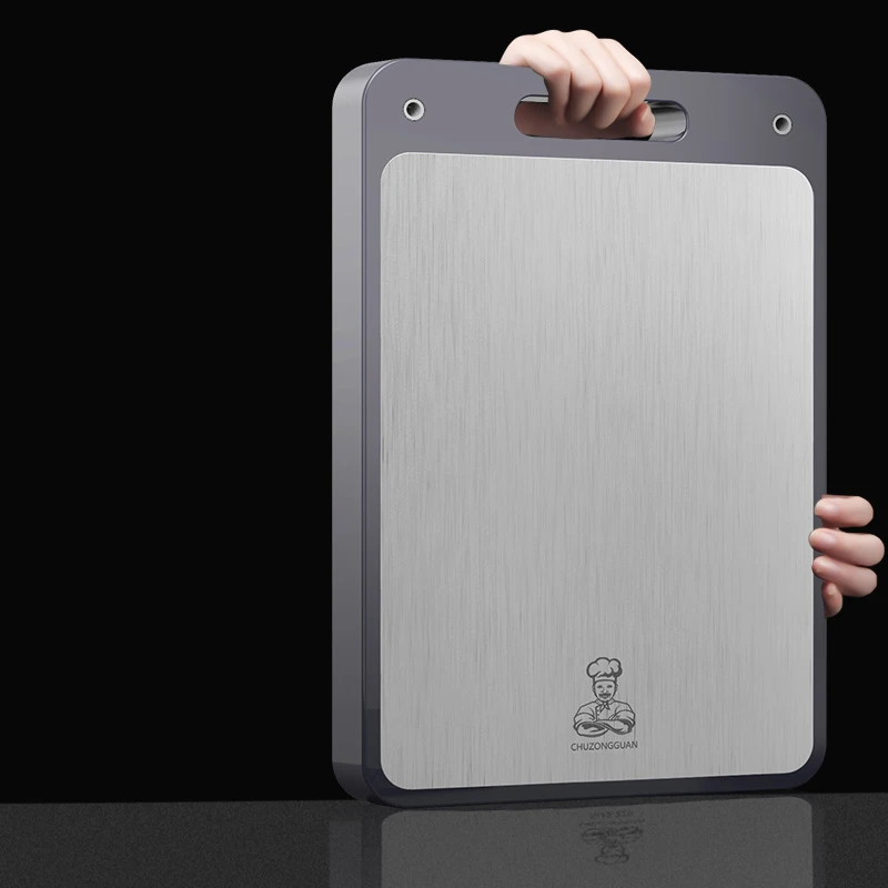 厨总管不锈钢双面菜板 防霉切菜板加厚防滑家用