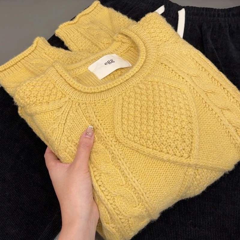 圆领保暖不褪色洋气韩版毛衣冬季套头打底衫女秋冬宽松时尚休闲