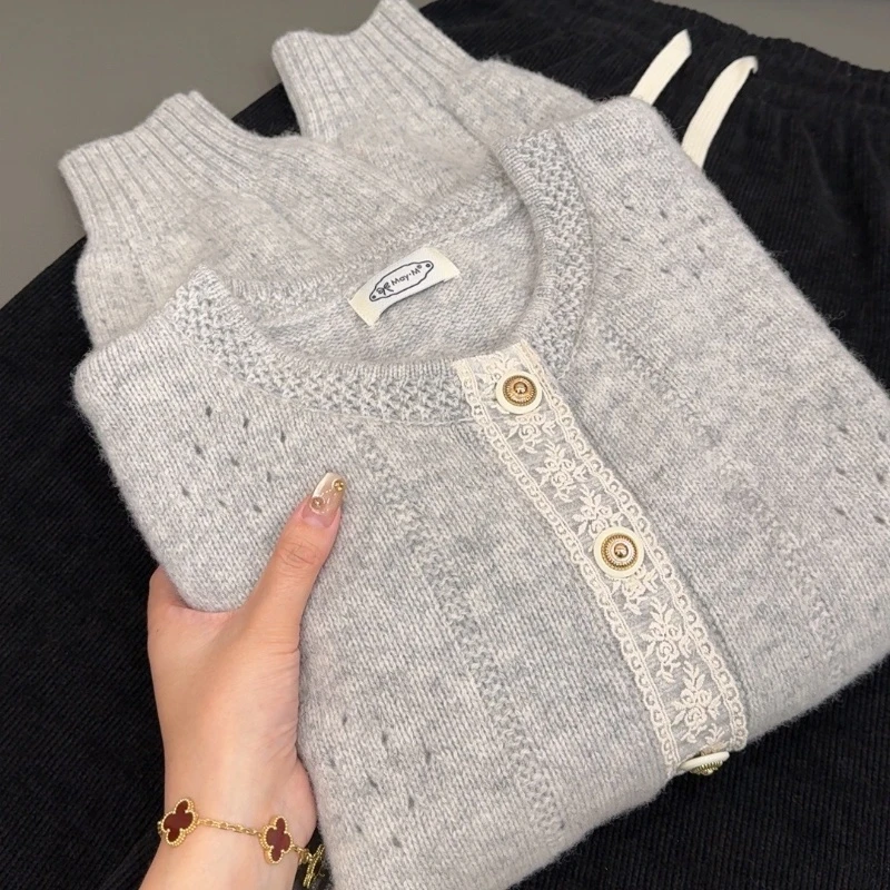 针织开衫上衣小香风气质洋气时尚百搭加厚秋冬长袖轻奢宽松韩版