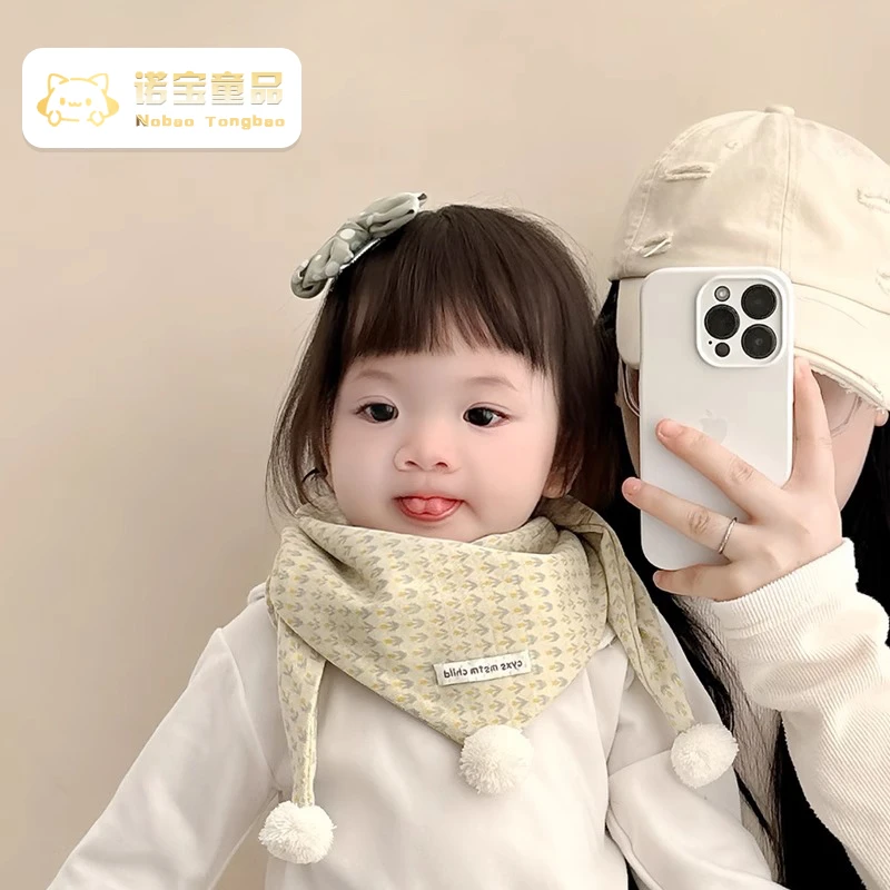 儿童围巾秋冬季婴儿保暖围脖宝宝防风三角巾男童女宝百搭可爱脖套