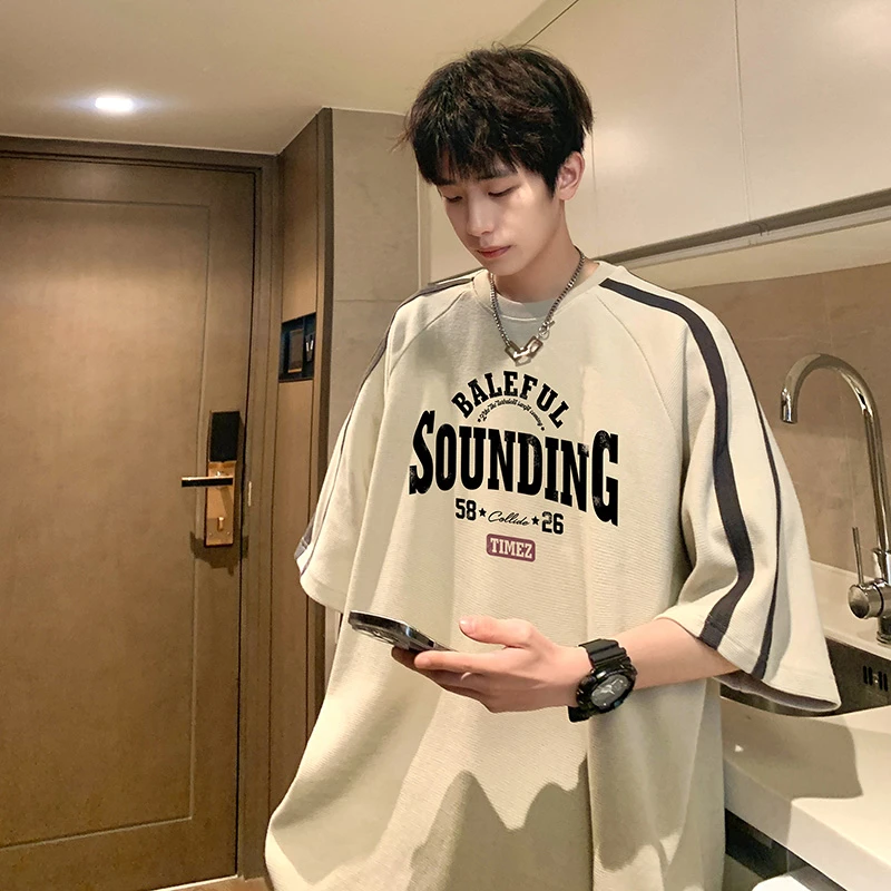 【第二件0元】【富富】280g质感透气珠地布重磅潮牌ins复古美式男t恤