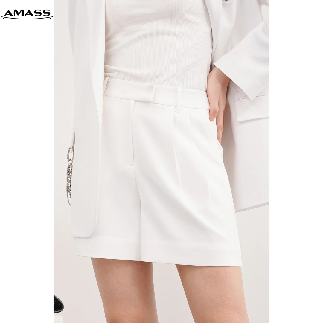 AMASS/阿玛施四季可穿显瘦休闲百搭质感高腰时尚西装短裤5100311