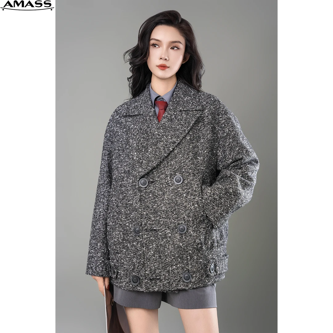 AMASS/阿玛施休闲毛呢短外套时尚百搭潮流宽松设计师秋冬 5400921