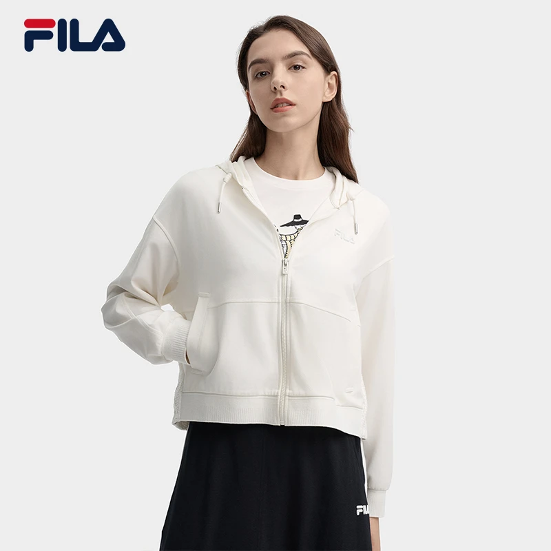 Fila/斐乐女子【时尚休闲百搭宽松运动】针织连帽外套F11W438501F