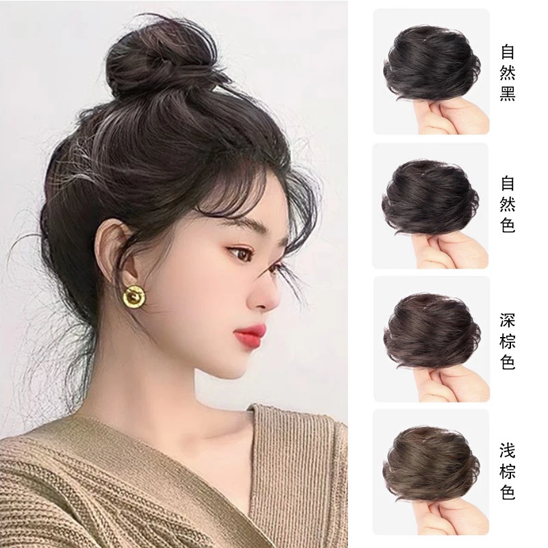 丸子头假发发圈女无痕盘发神器韩版时尚气质假发包自然花苞头发饰