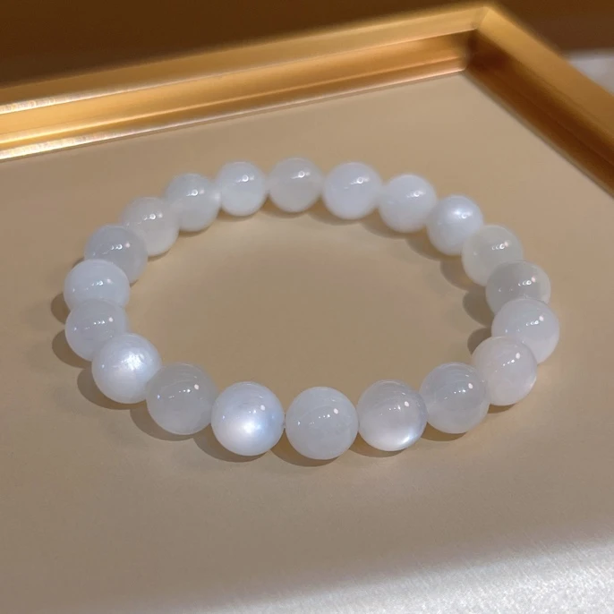 非金属仿水晶手链 杨杨babytime 白月光！白色仿水晶手串简约精致