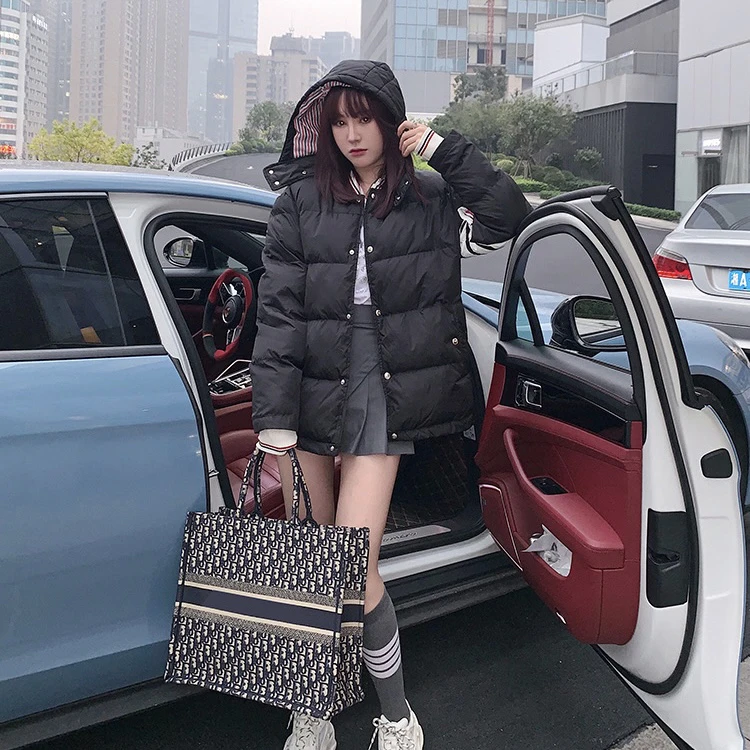 潮物空仓 秋冬新款连帽宽松保暖加厚轻棉服外套