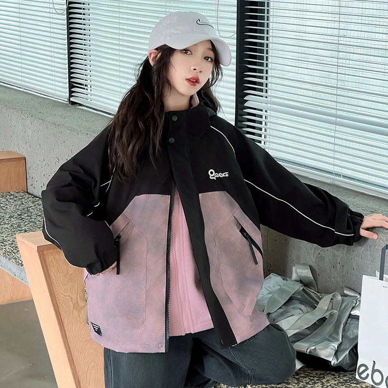 女童三合一冲锋衣可拆卸中大童儿童保暖秋冬外套防风洋气两件套