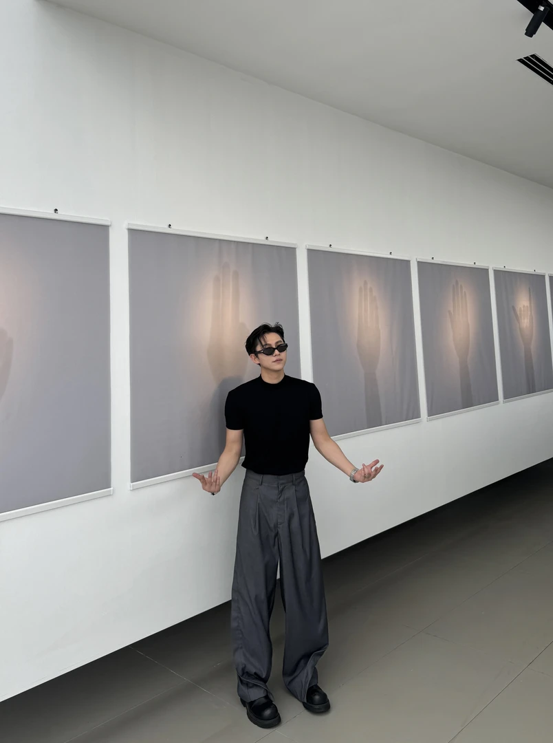 【上紧下阔】新款男士时尚潮流百搭不规则剪裁设计感阔腿休闲西裤