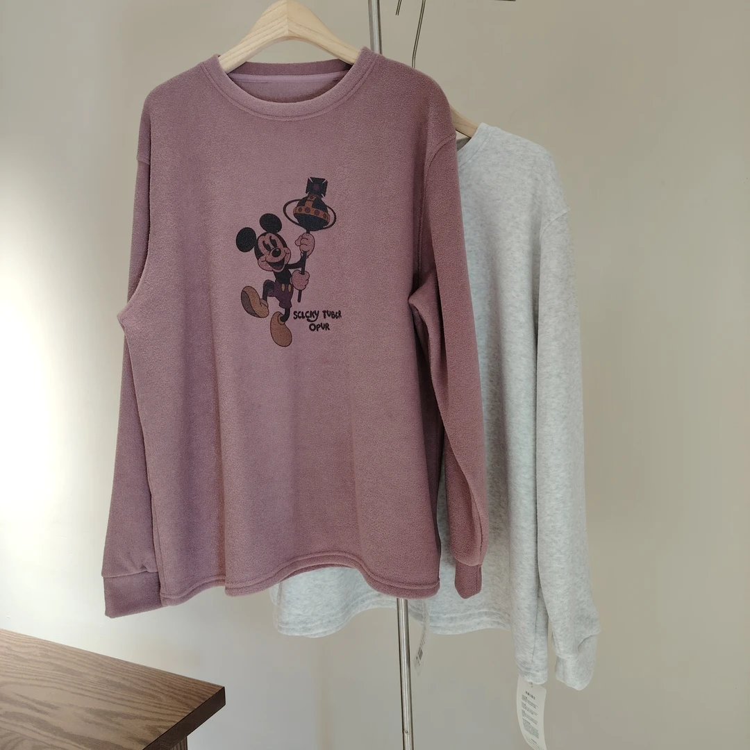 00136卷耳24AW米奇加绒毛巾卫衣