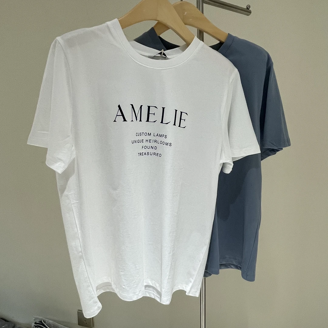 00946卷耳24AW10053字母磨毛T恤