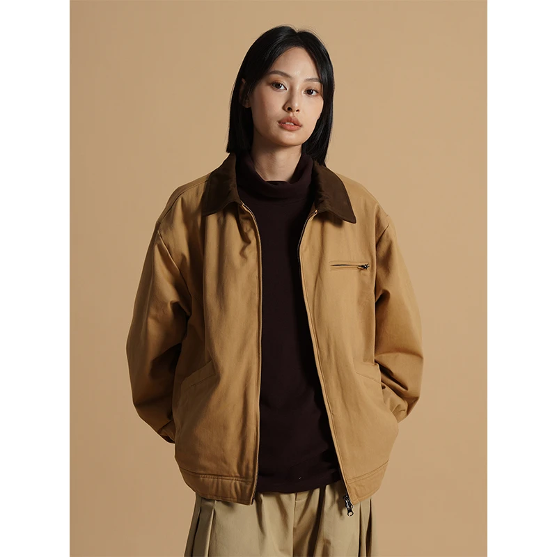 LR MADE 23AW Boxy短宽Cleanfit 日系工装复古夹棉外套底特律夹克