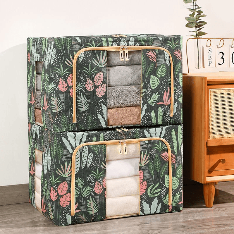 家用衣服收纳箱帆布大容量布艺折叠棉被整理箱宿舍衣柜防霉储物箱
