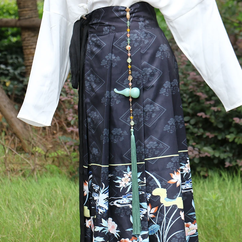 合金玻璃吊坠 男女通用汉服禁步腰饰流苏腰佩吊坠古风马面裙腰坠