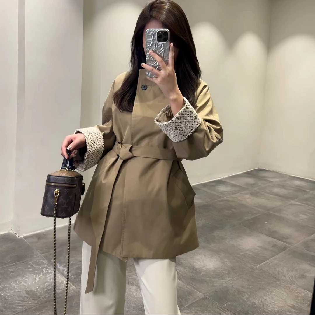 设计师款 镂空袖边品质风衣外套