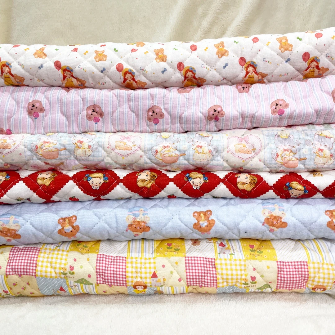 外贸保暖夹棉绗缝布料DIY手工衣服棉衣马甲被套全棉棉袄面料