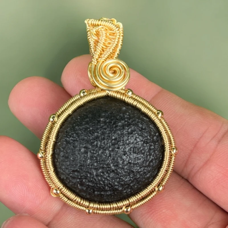 雷公墨玻璃陨微孔墨贵妃墨纯手工打造简约创意复古饰品挂件