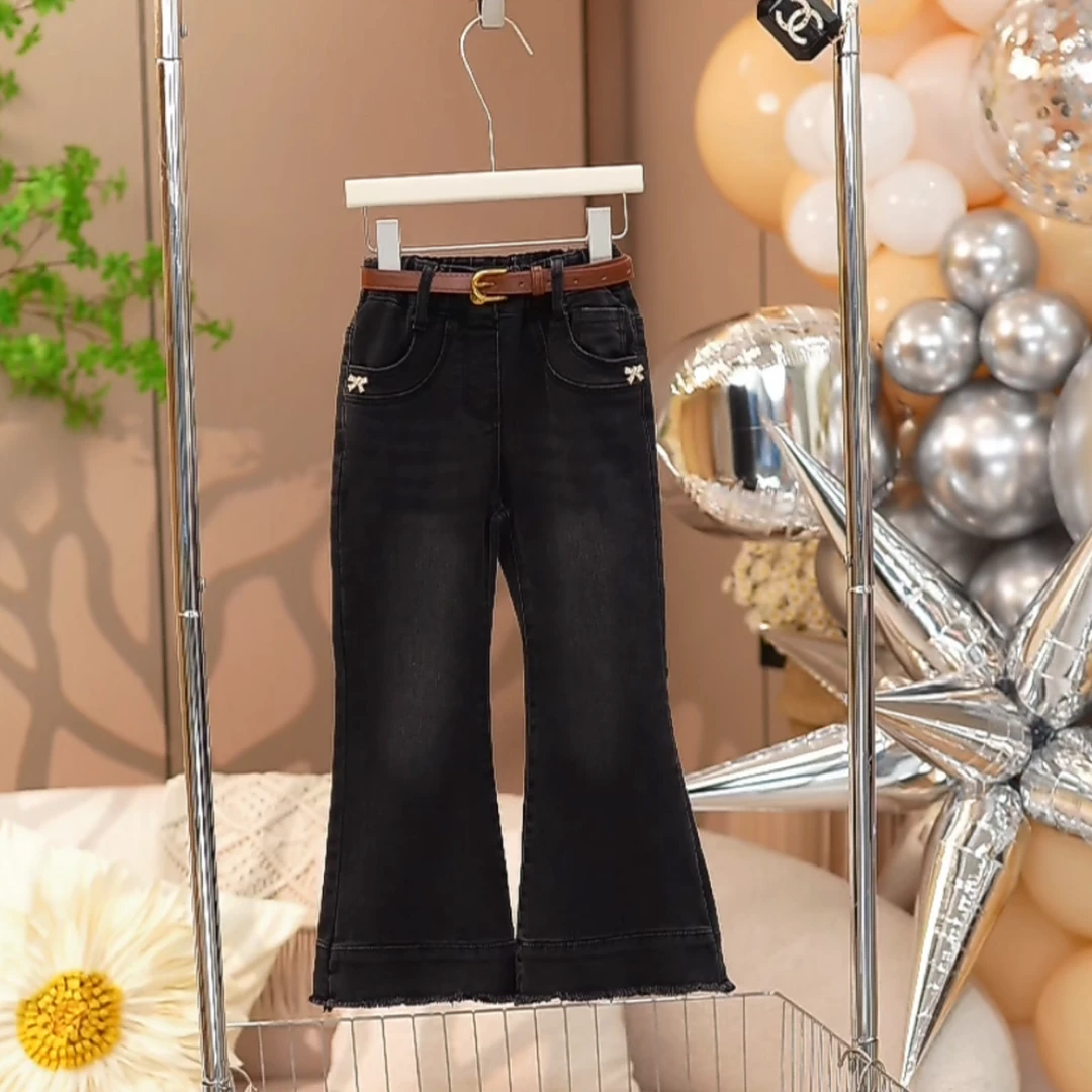 女童秋季牛仔裤2024新款儿童中大童洋气时髦网红女大童秋款潮