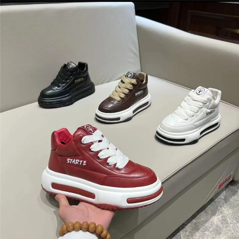 NY潮牌男鞋冬季新款时尚皮面高帮板鞋厚底增高老爹鞋加绒保暖棉鞋