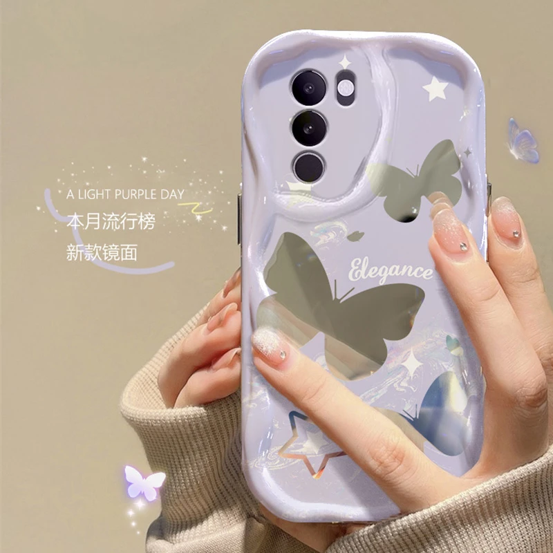 vivos17手机壳新款s17e小清新s17pro女生蝴蝶星星s16镭射镜面防摔