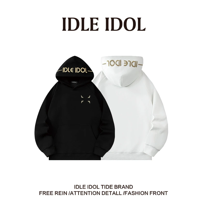 IDLE IDOL【李晨nic专属】潮流情侣时尚长袖卫衣重工金丝刺绣宽松