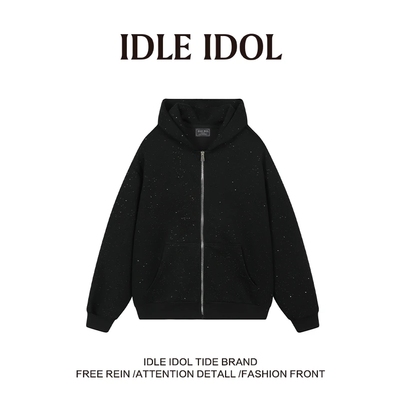 IDLE IDOL【李晨nic专属】轻奢百搭连帽外套满天星开衫卫衣