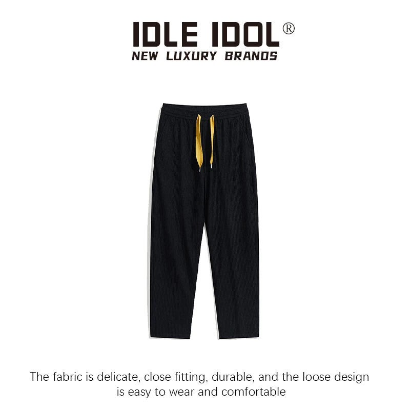 IDLE IDOL休闲树纹情侣休闲裤夏季新款潮流宽松高街百搭简约长裤