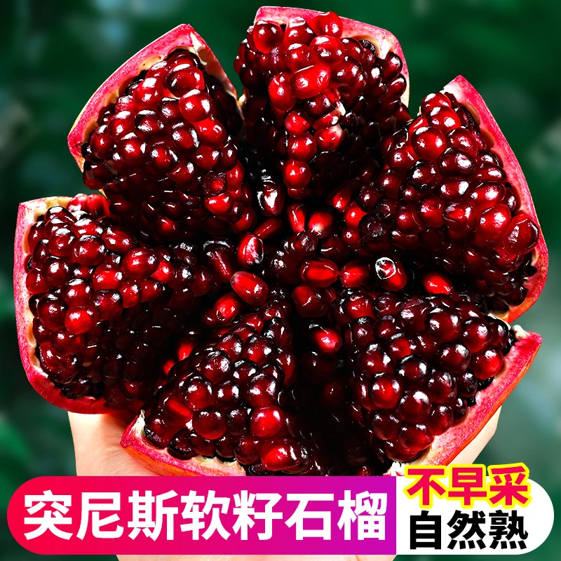【软籽即食】四川会理大凉山突尼斯软籽石榴4.5/8.5斤无籽新鲜水果