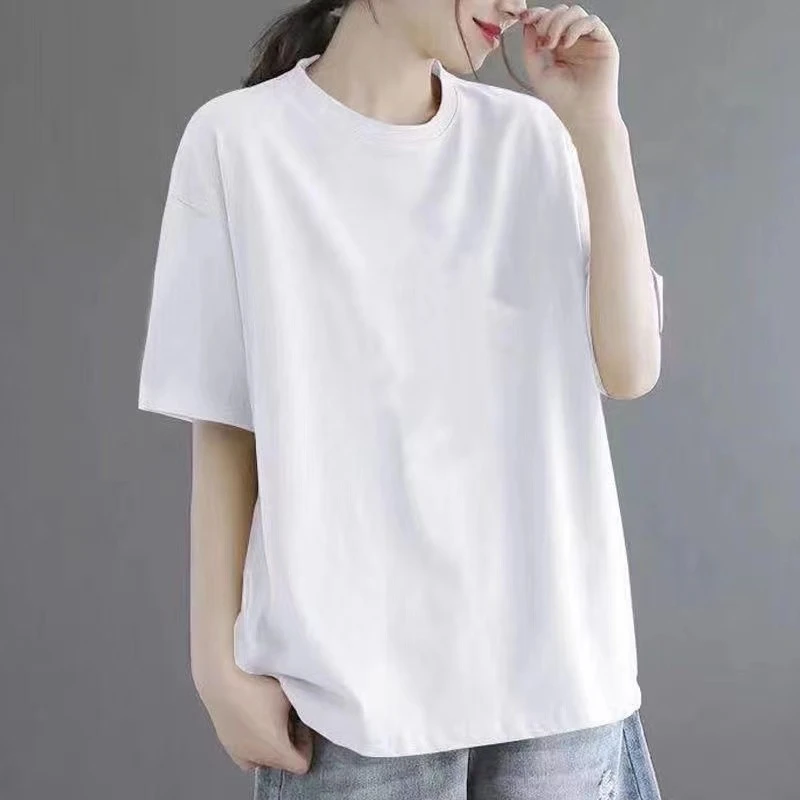 棉重磅港风原创t恤男夏季潮流休闲宽松百搭情侣简约体恤衫
