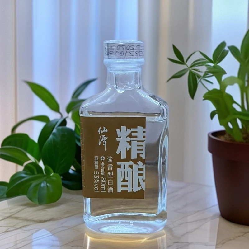 潭酒仙潭精酿小酒80ml53度酱香型光瓶无盒品鉴自饮酒53%Vol80