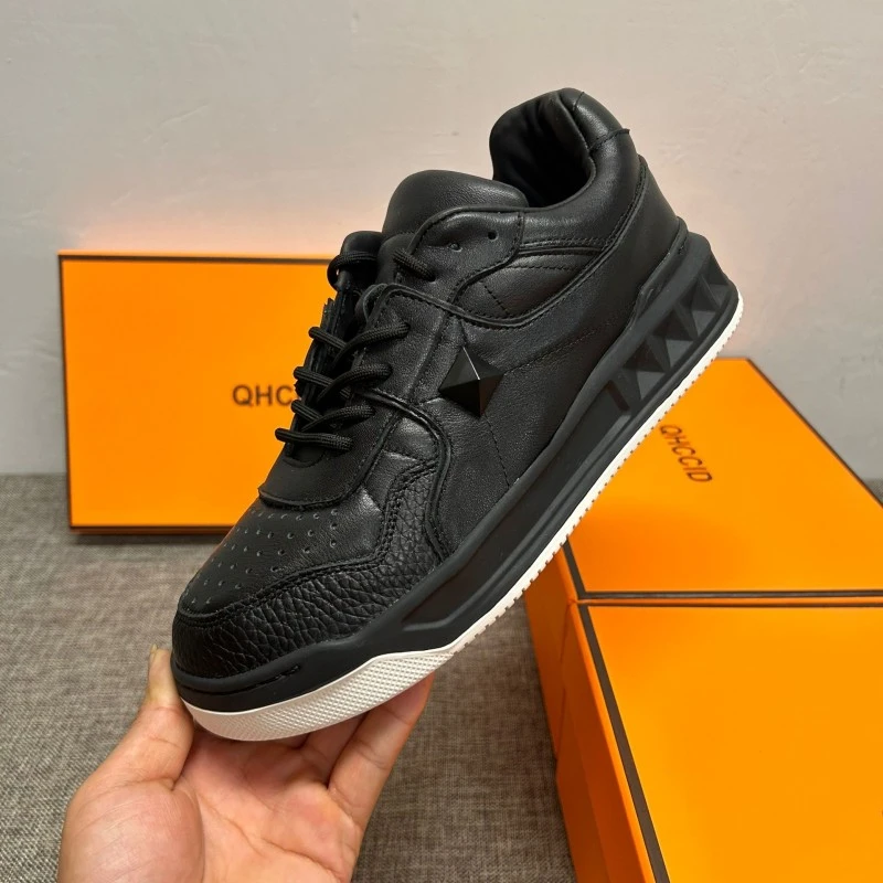 广州真皮潮鞋男2025春秋季新款大牌时尚百搭运动休闲鞋男士板鞋男