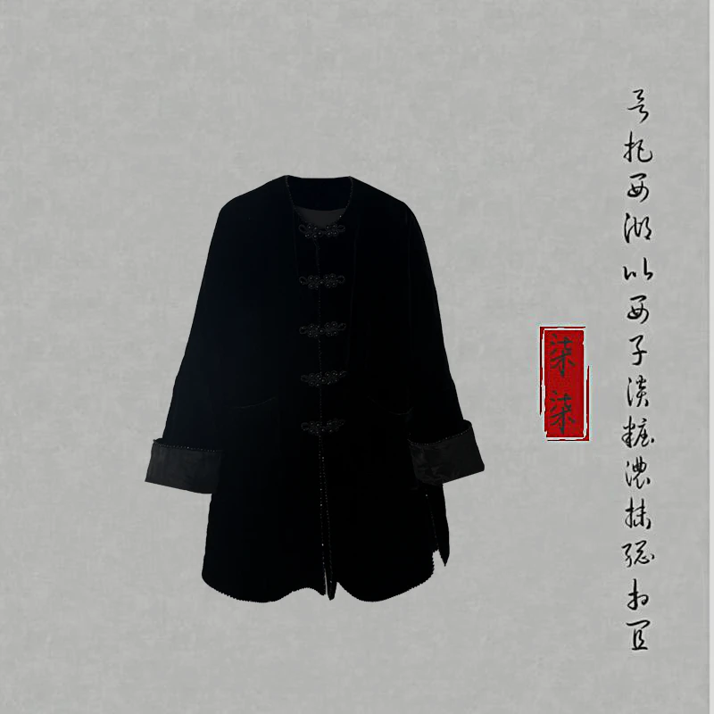 七七家【禧欢】新中式国风丝绒外套