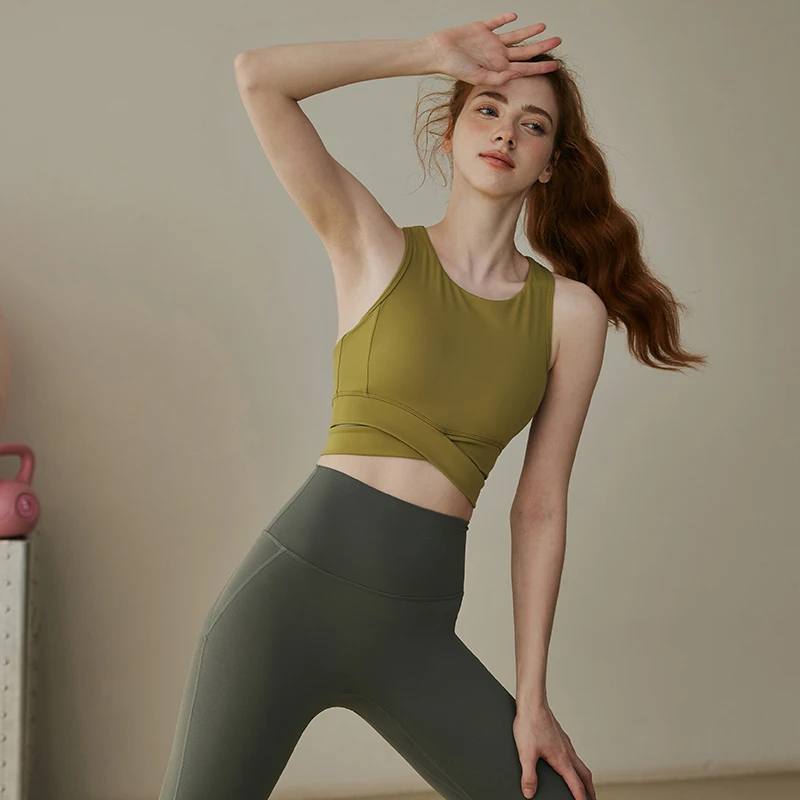桑若文胸美背夏天薄款运动内衣防震防下垂瑜伽女士健身聚拢胸罩