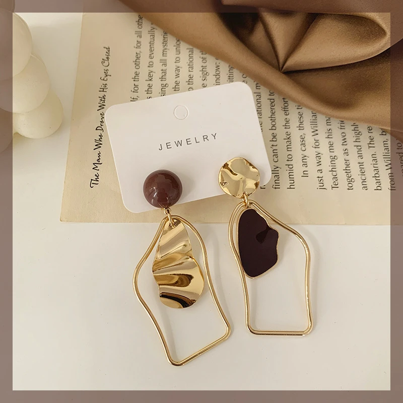 秋冬气质无耳洞耳夹不规则耳饰时尚简约金属几何饰品优雅轻奢复古