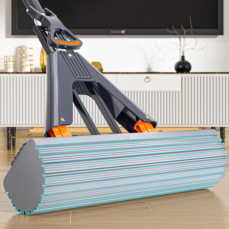 海绵拖把家用一拖净2025新款吸水对折式免手洗胶棉头地拖布卫生间