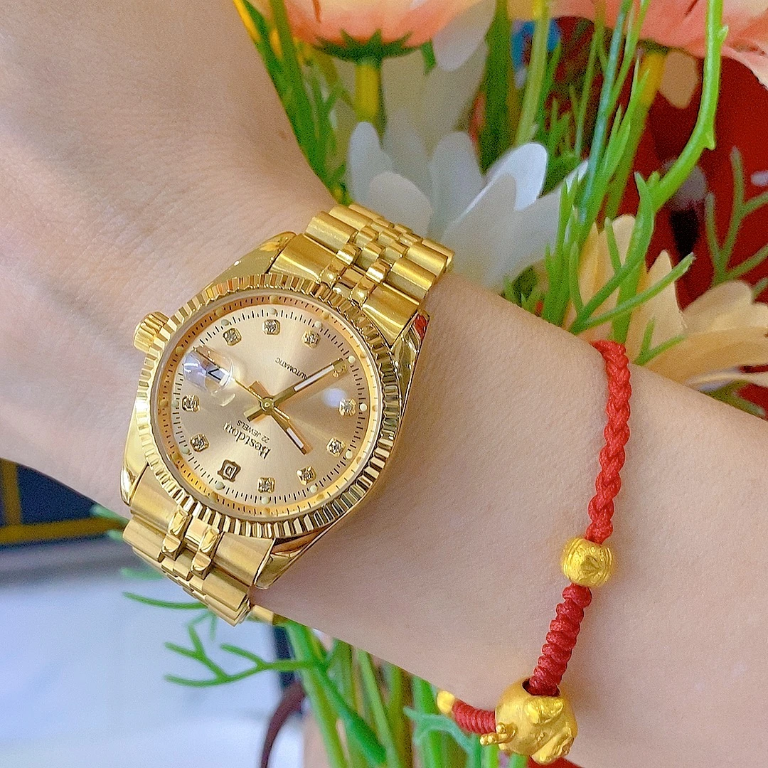 女神专属金日志官方正品奢华高端机械表带夜光防水女表