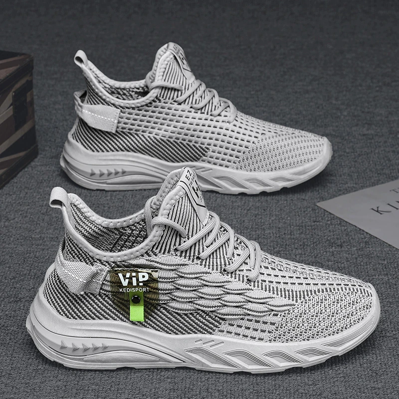 15男鞋网面鞋2024春夏季新款潮男休闲飞织跑步鞋透气软底运动鞋R