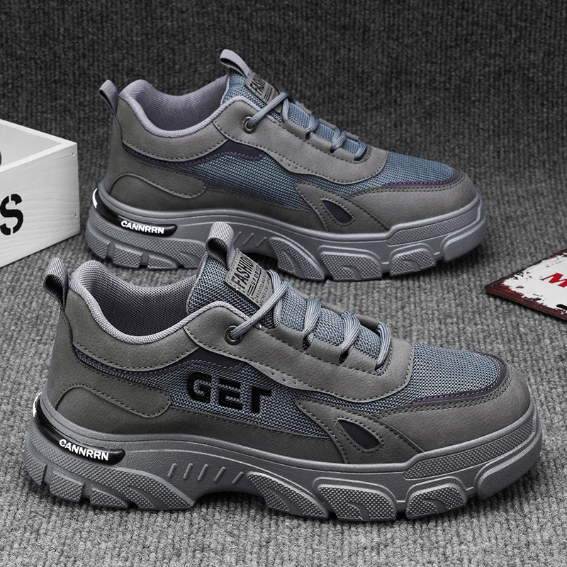 2劳保鞋子男上班工作防滑防水工装马丁鞋夏季透气不累脚潮鞋耐磨J