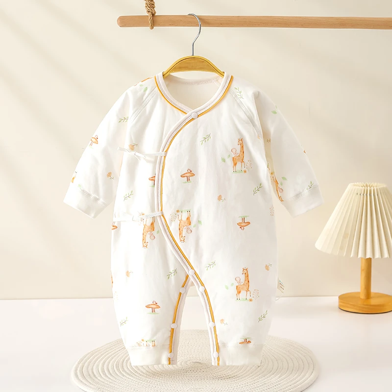 婴儿连体衣春秋装纯棉长袖哈衣爬服宝宝外穿和尚服睡衣新生儿加厚