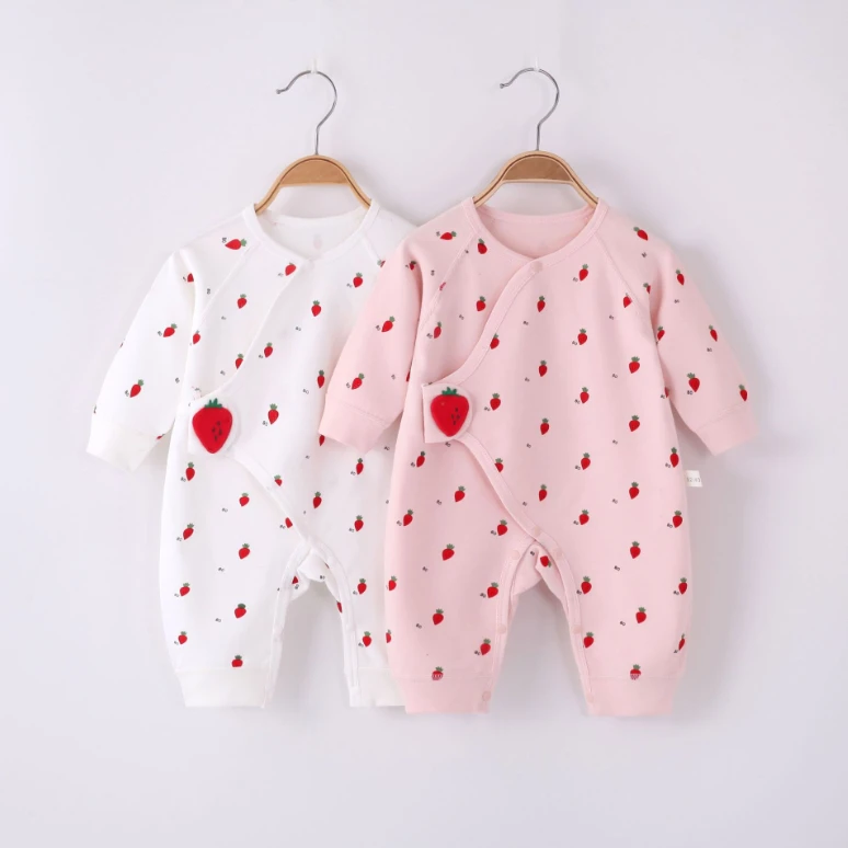 凯瑞达婴儿连体衣保暖无骨哈衣春秋棉魔术贴爬服婴儿打底纯棉亲肤